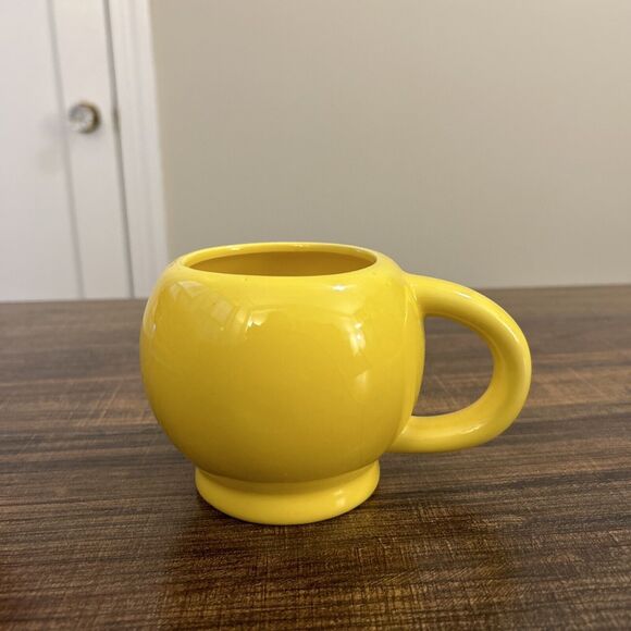 Happy Face Smiley Yellow Ceramic Mug Coffee 3 5/8” Tall - Picture 2 of 6